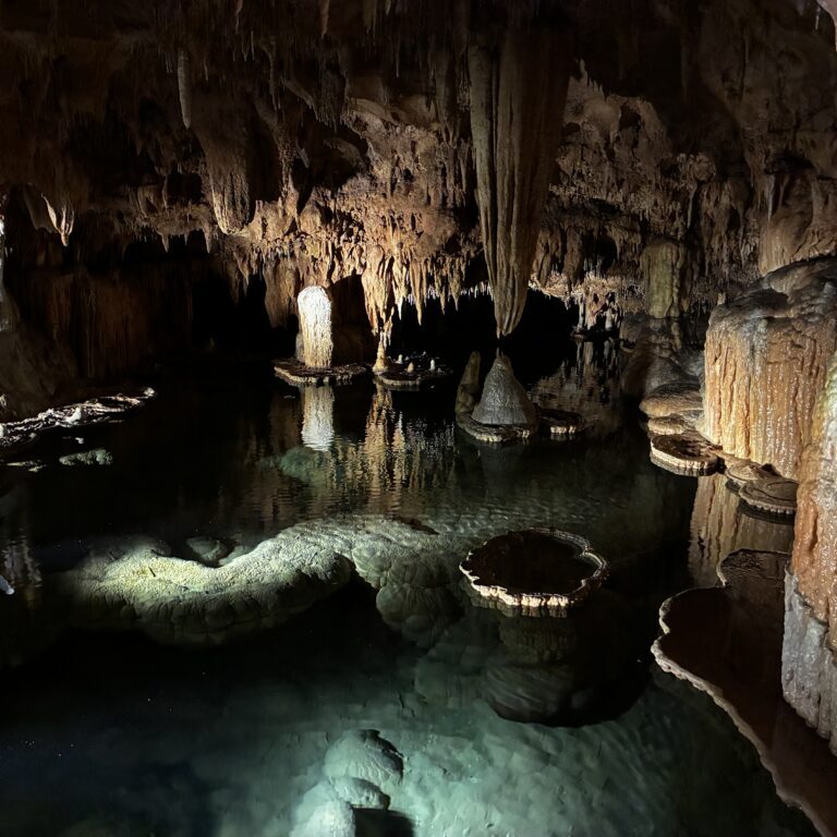 photo of a cave with water